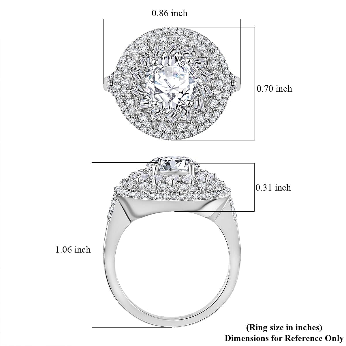 D'Joy Moissanite 3.00 ctw Spiral Galaxy Ring in Rhodium Over Sterling Silver (Size 9.0) image number 5