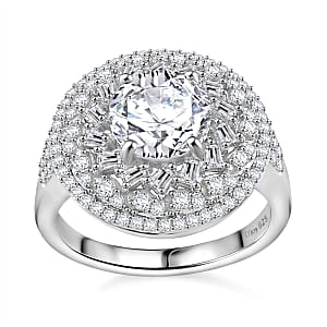 D'Joy Moissanite 3.00 ctw Spiral Galaxy Ring in Rhodium Over Sterling Silver (Size 10.0)