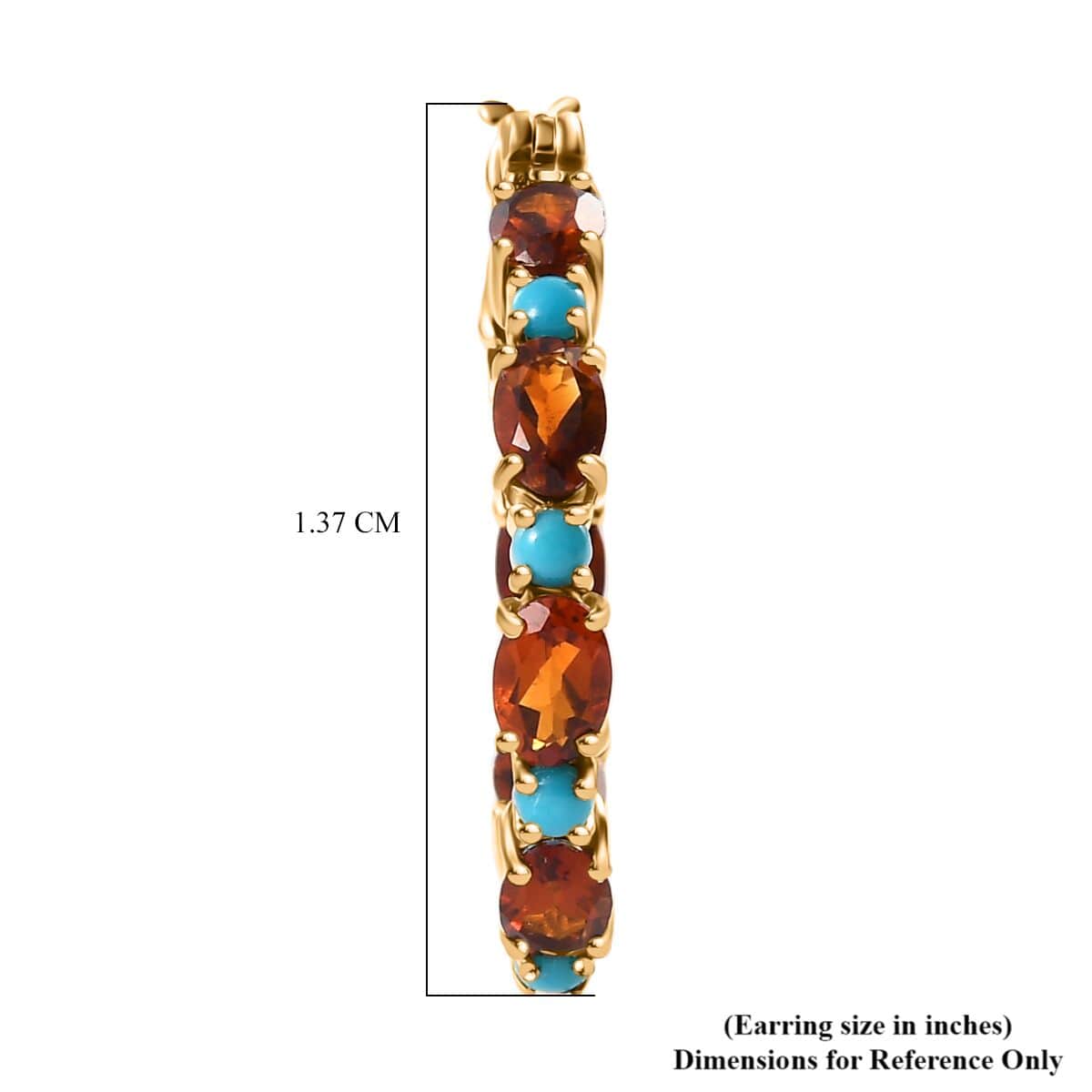 Premium Sleeping Beauty Turquoise and Santa Ana Madeira Citrine 7.35 ctw Inside-Out Hoop Earrings in 18K Vermeil Yellow Gold Over Sterling Silver image number 4