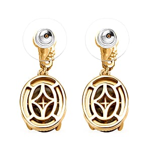 Karis Madagascar Fire Labradorite 14.00 ctw Dangle Earrings in 18K YG Plated