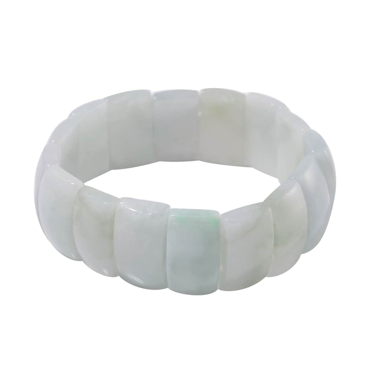 Natural Jade 235.00 ctw Block Stretch Bracelet image number 0