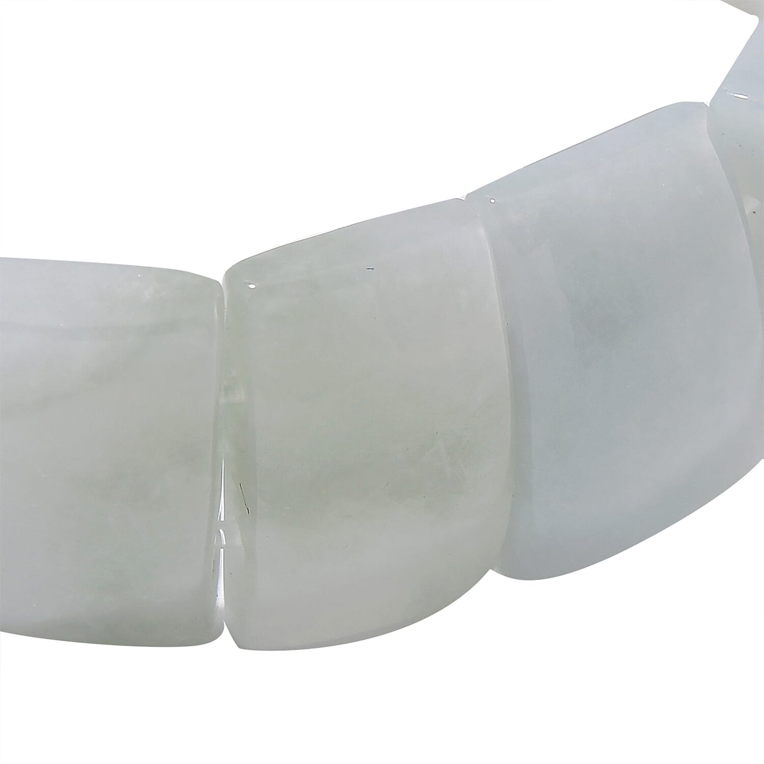 Natural Jade 235.00 ctw Block Stretch Bracelet