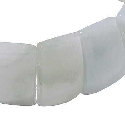 Natural Jade 235.00 ctw Block Stretch Bracelet