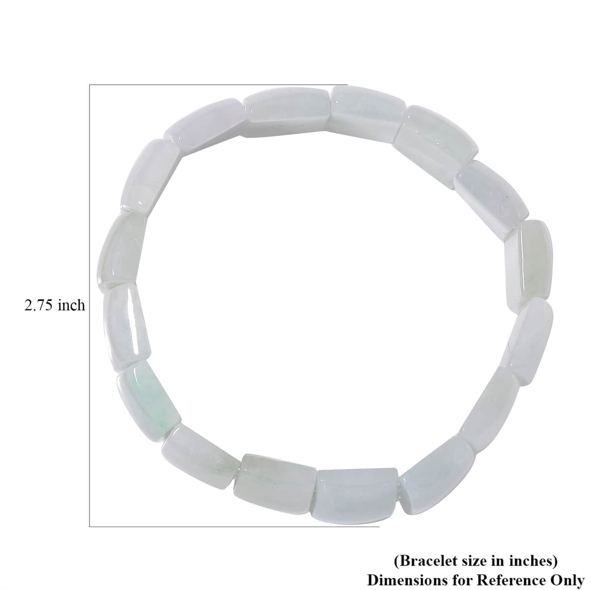 Natural Jade 235.00 ctw Block Stretch Bracelet image number 3