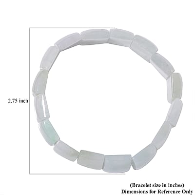 Natural Jade 235.00 ctw Block Stretch Bracelet
