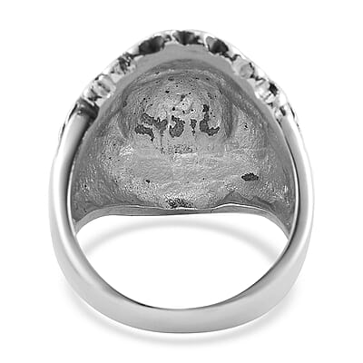 Native Cheif Head Men's Ring in Black Oxidized Stainless Steel (Size 10.0)