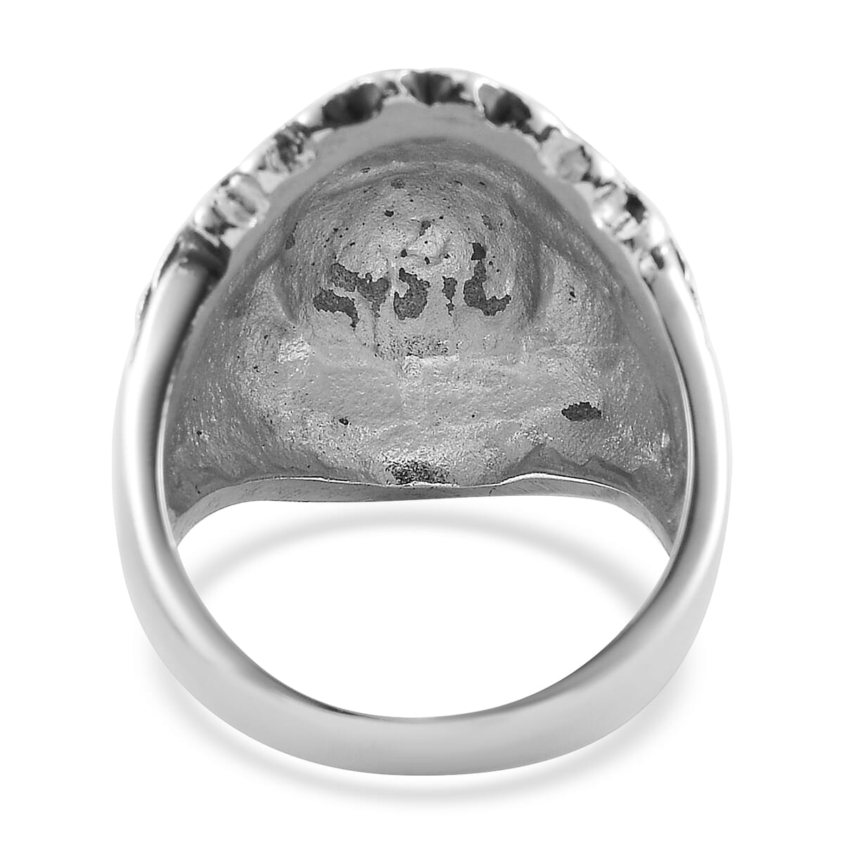 Native Cheif Head Men's Ring in Black Oxidized Stainless Steel (Size 9.0) image number 4