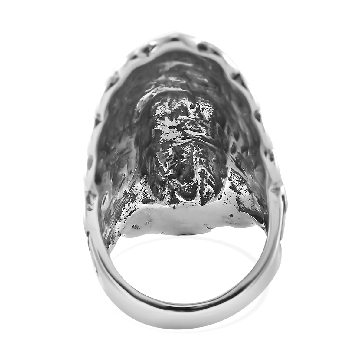 Native Cheif Head Men's Ring in Black Oxidized Stainless Steel (Size 11.0) image number 4