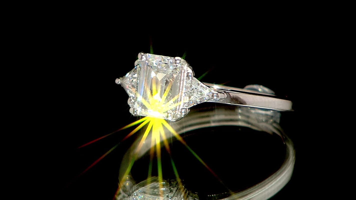J Francis Embellished with Zirconia by Swarovski Ring in Rhodium Over Sterling Silver (Size 10) 3.60 ctw