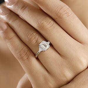 J Francis Embellished with Zirconia by Swarovski Eternal Prism Ring in Rhodium Over Sterling Silver (Size 8.0) 3.60 ctw