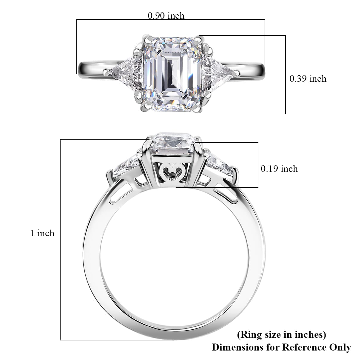 J Francis Embellished with Zirconia by Swarovski 3.60 ctw Ring in Rhodium Over Sterling Silver (Size  9.0) image number 5