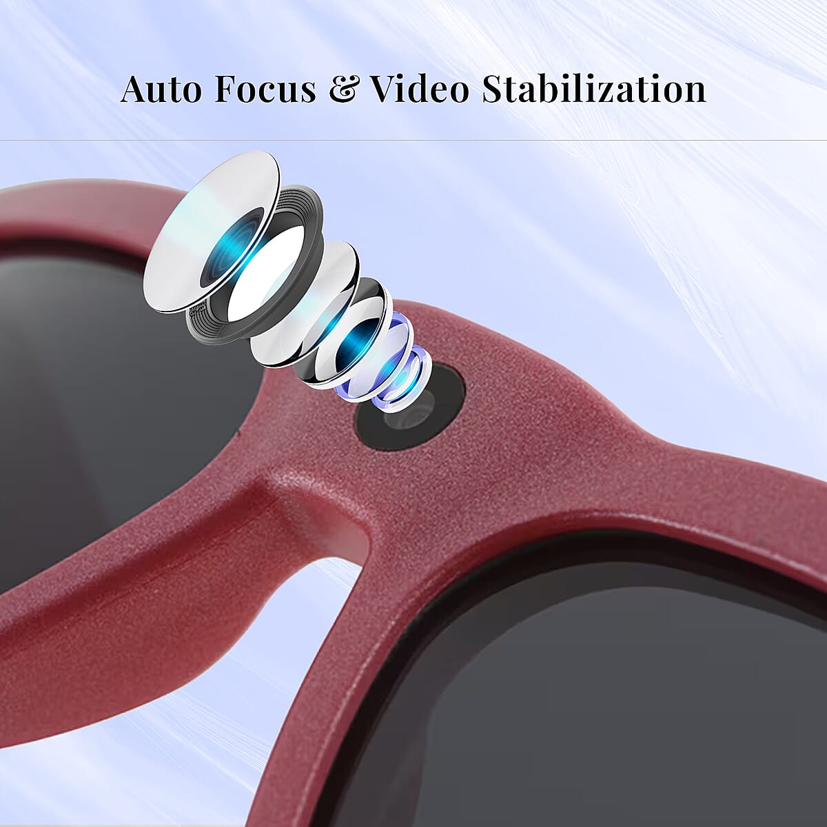 Go Vision Royale HD Video Recording Sunglasses with Auto Focus (8MP, 1920x1080p,30FPS) -Red image number 2