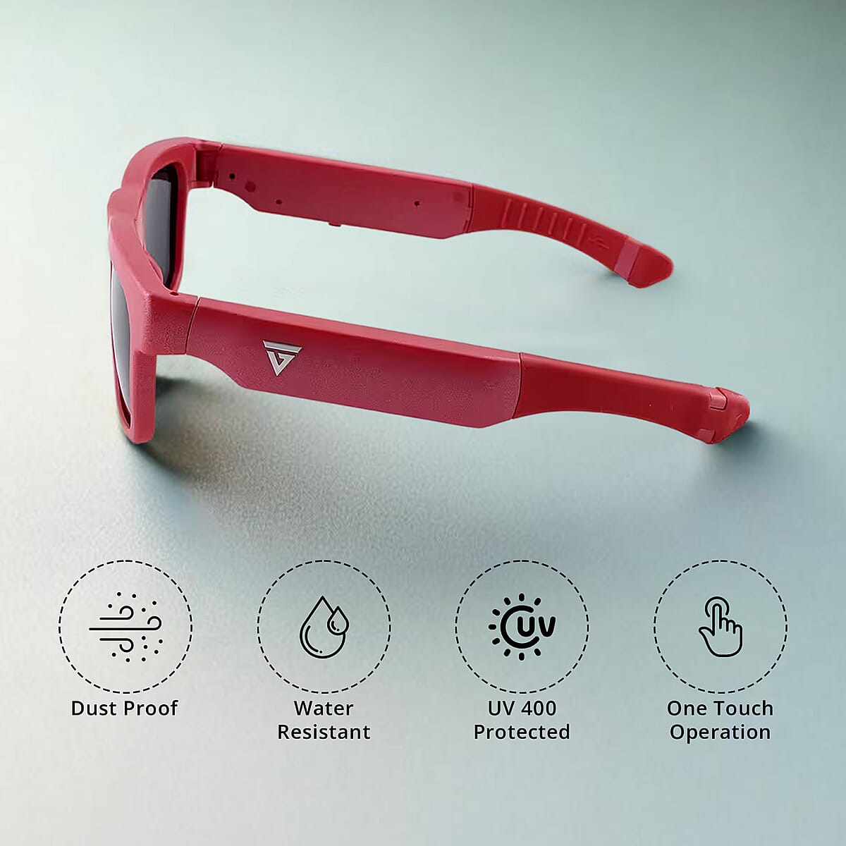 Go Vision Royale HD Video Recording Sunglasses with Auto Focus (8MP, 1920x1080p,30FPS) -Red image number 3