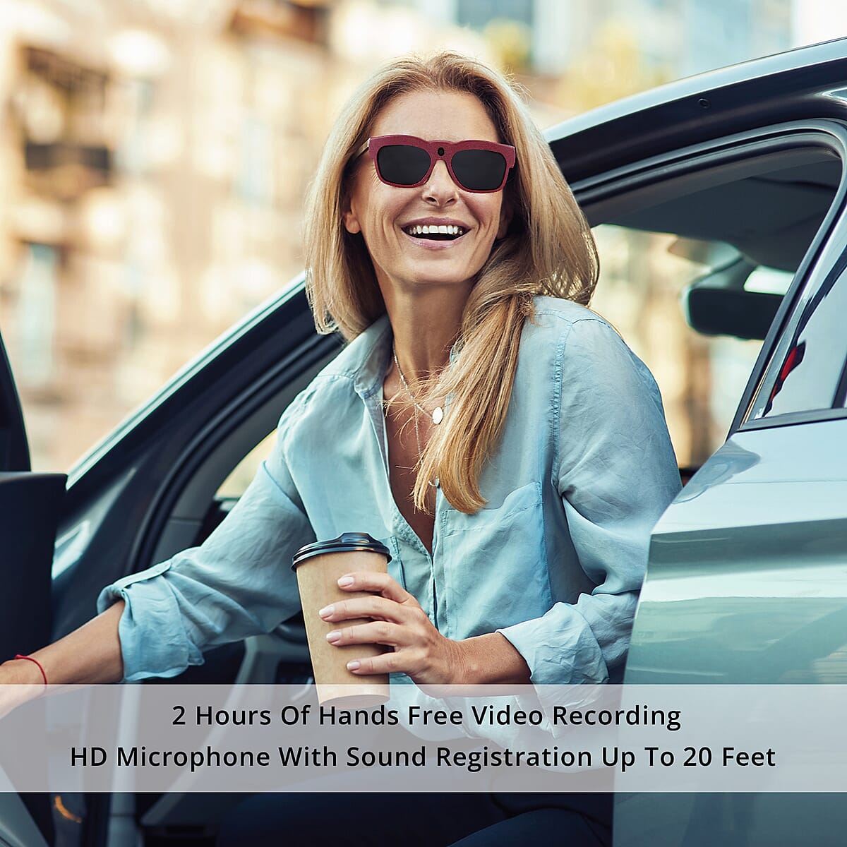 Go Vision Royale HD Video Recording Sunglasses with Auto Focus (8MP, 1920x1080p,30FPS) -Red image number 4