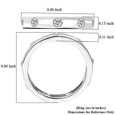 J Francis Embellished with Zirconia by Swarovski 1.10 ctw Ring in Rhodium Over Sterling Silver (Size 10.0)