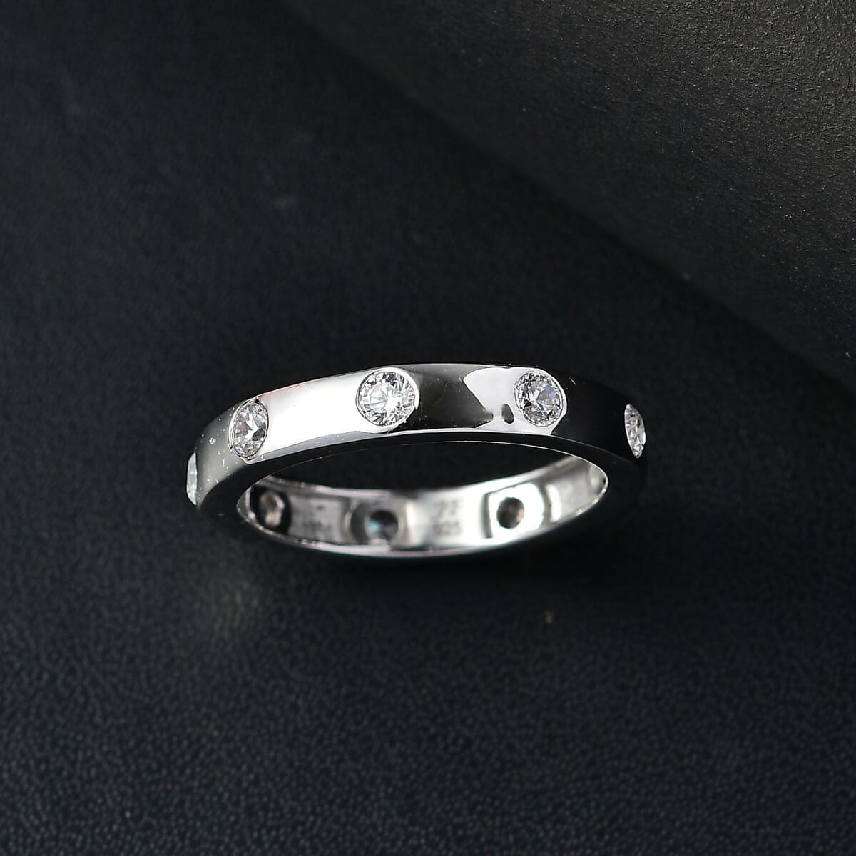 J Francis Embellished with Zirconia by Swarovski 1.10 ctw Ring in Rhodium Over Sterling Silver (Size 7.0) image number 1