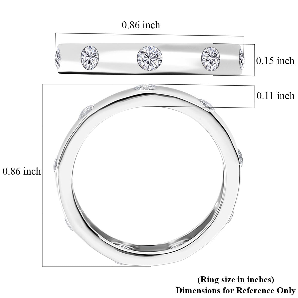J Francis Embellished with Zirconia by Swarovski 1.10 ctw Ring in Rhodium Over Sterling Silver (Size 7.0) image number 5