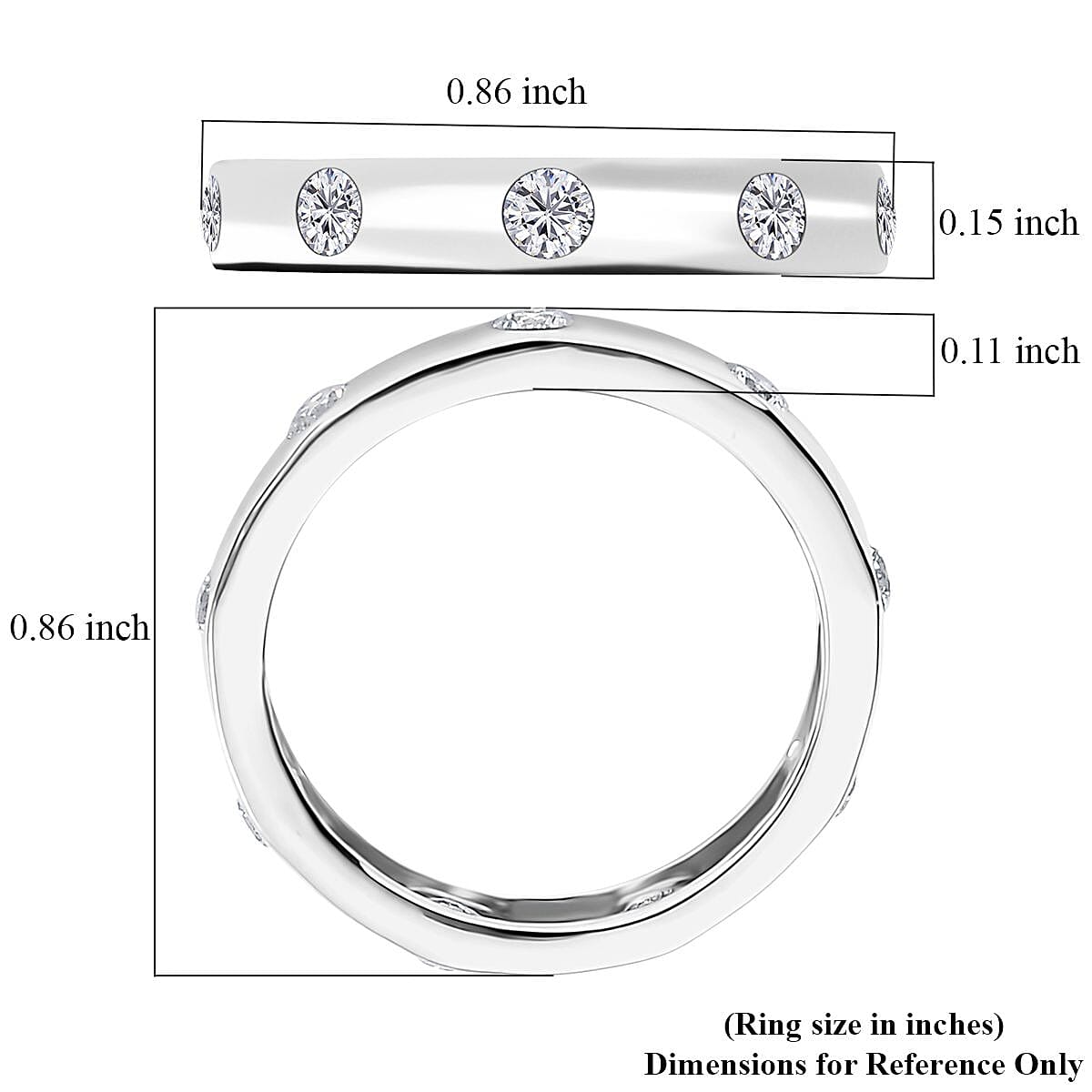 J Francis Embellished with Zirconia by Swarovski 1.10 ctw Ring in Rhodium Over Sterling Silver (Size 9.0) image number 5