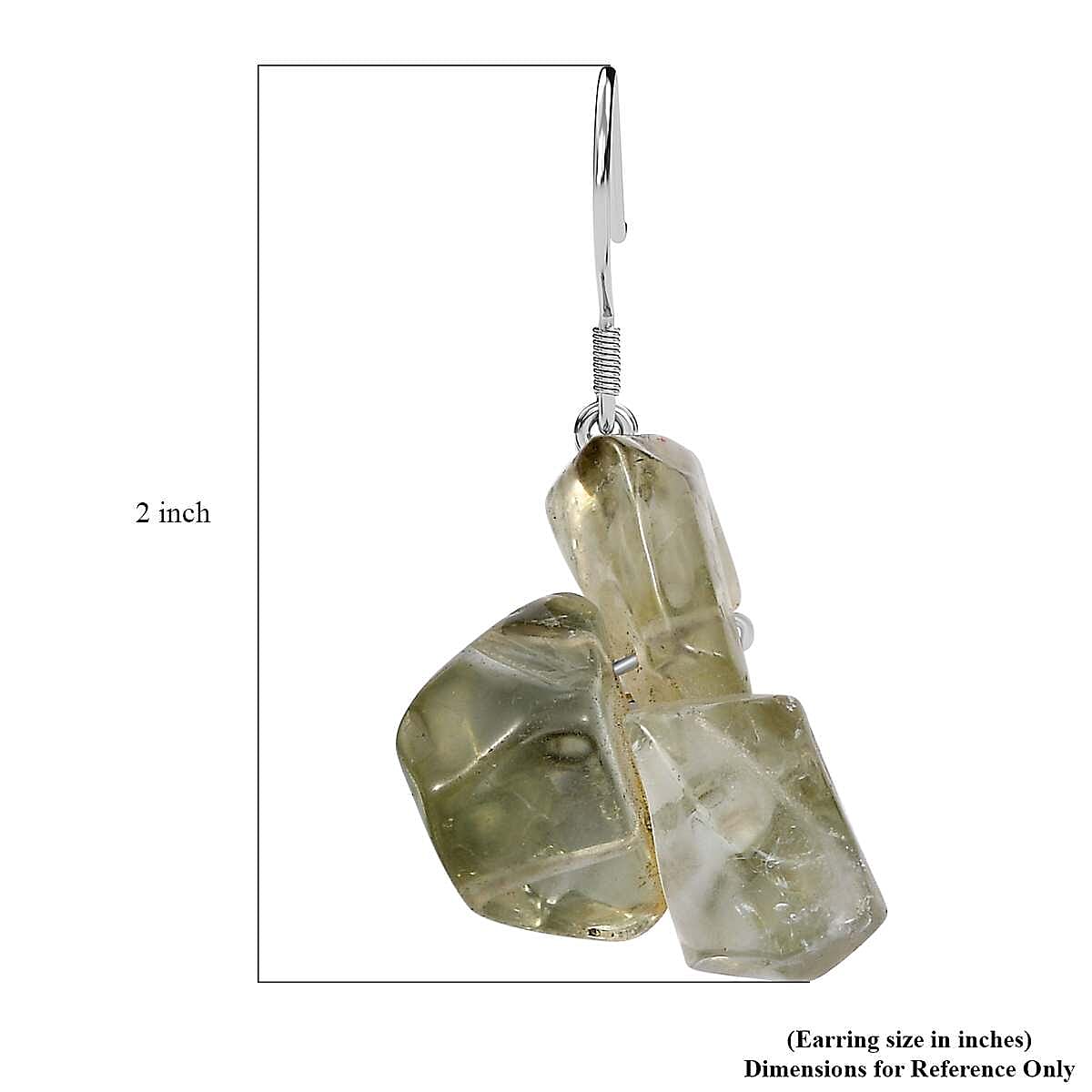 D'Joy Artisan Crafted Rough Cut Montezuma Prasiolite 79.25 ctw Fancy Earrings in Sterling Silver