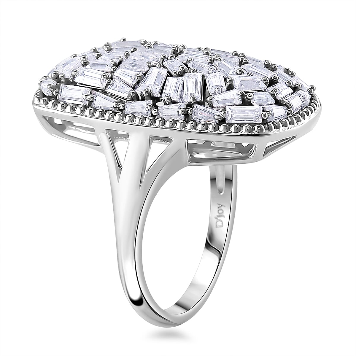 Moissanite 2.65 ctw Cushion Shape Ring in Rhodium Over Sterling Silver (Size 6.0) image number 2
