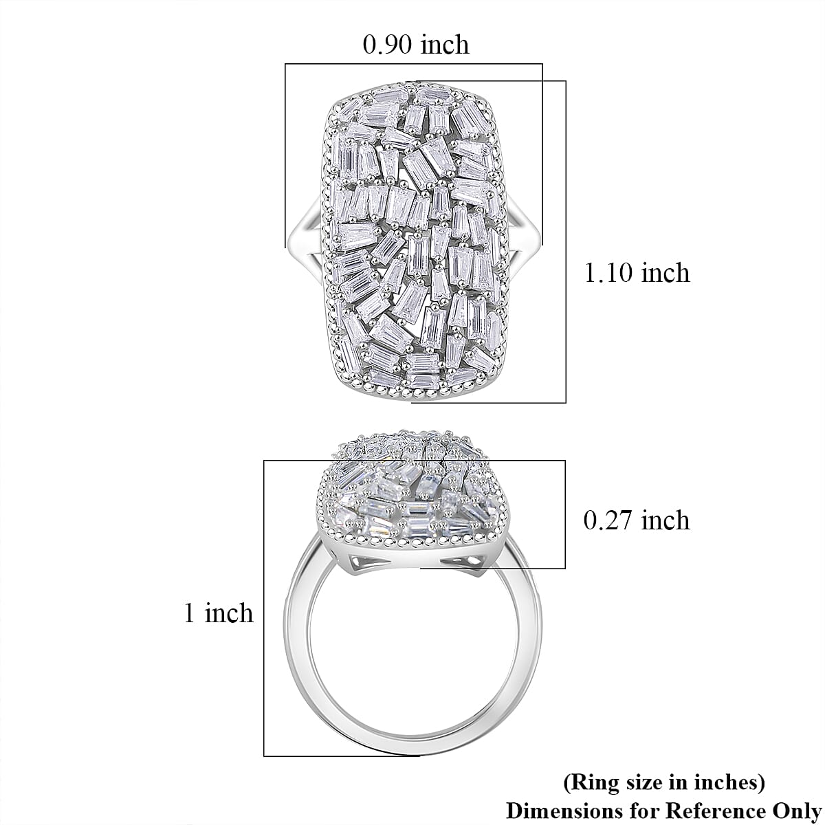Moissanite 2.65 ctw Cushion Shape Ring in Rhodium Over Sterling Silver (Size 6.0) image number 4
