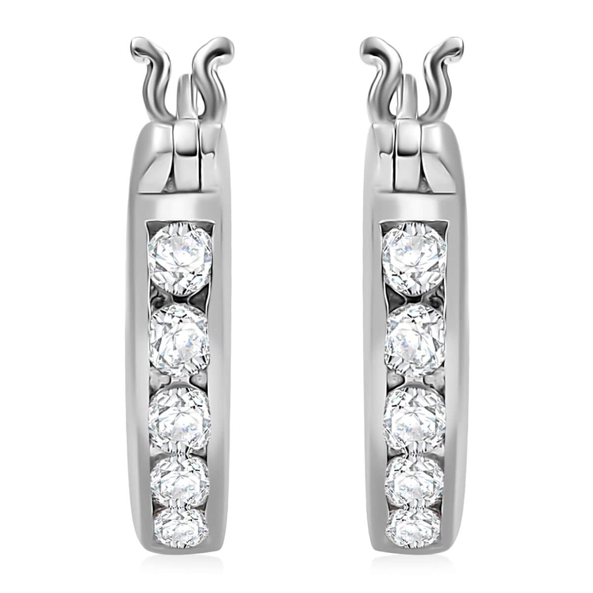 J Francis Embellished with Zirconia by Swarovski 1.20 ctw Earrings in Rhodium Over Sterling Silver image number 0