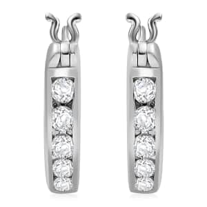 J Francis Embellished with Zirconia by Swarovski 1.20 ctw Earrings in Rhodium Over Sterling Silver