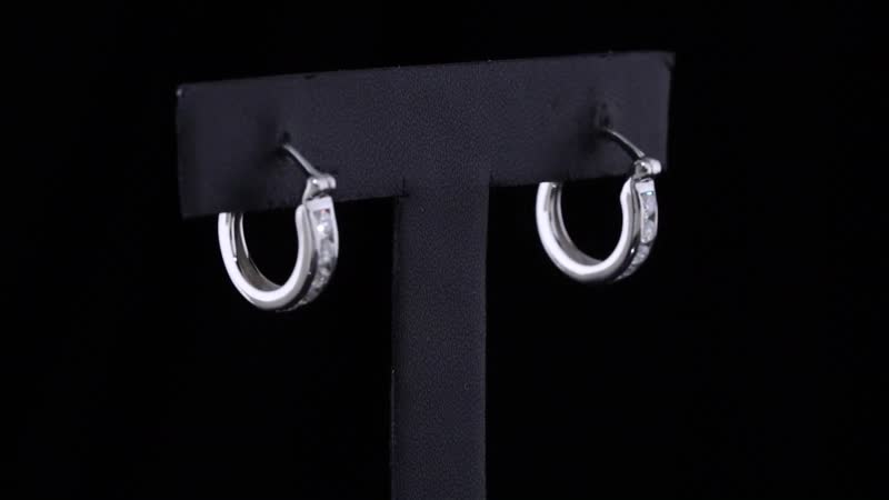 J Francis Embellished with Zirconia by Swarovski 1.20 ctw Earrings in Rhodium Over Sterling Silver