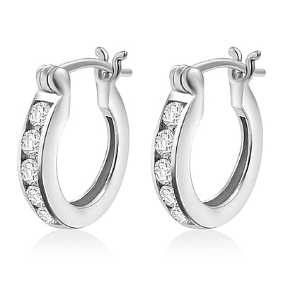 J Francis Embellished with Zirconia by Swarovski 1.20 ctw Earrings in Rhodium Over Sterling Silver