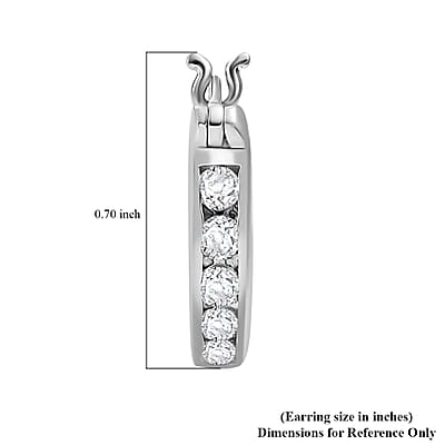 J Francis Embellished with Zirconia by Swarovski 1.20 ctw Earrings in Rhodium Over Sterling Silver