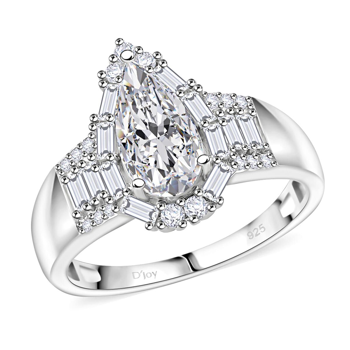 Moissanite 2.75 ctw Ring in Rhodium Over Sterling Silver (Size 10.0) image number 0