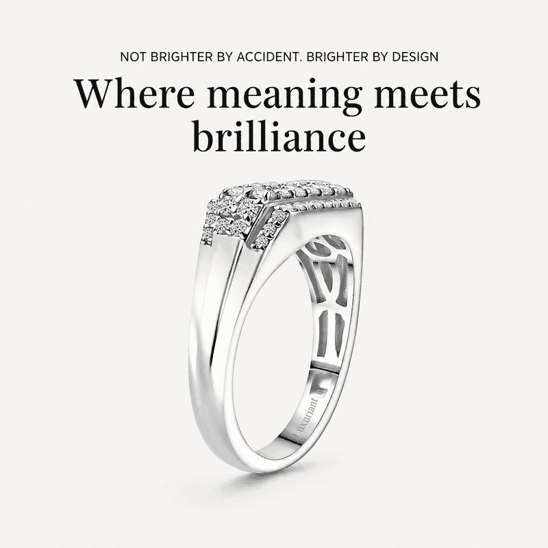 Luxuriant Lab Grown Diamond E-F VS 1.10 ctw Men's Ring in Rhodium Over Sterling Silver (Size 10.0)
