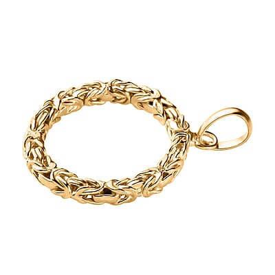 Byzantine Circle Pendant in 14K Yellow Gold Over Sterling Silver 4.10 Grams