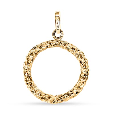 Byzantine Circle Pendant in 14K Yellow Gold Over Sterling Silver 4.10 Grams