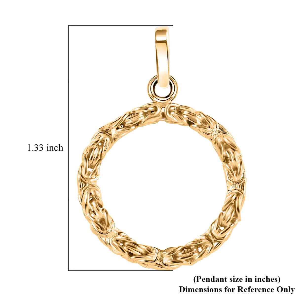 Byzantine Circle Pendant in 14K Yellow Gold Over Sterling Silver 4.10 Grams image number 5