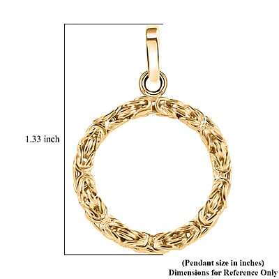 Byzantine Circle Pendant in 14K Yellow Gold Over Sterling Silver 4.10 Grams