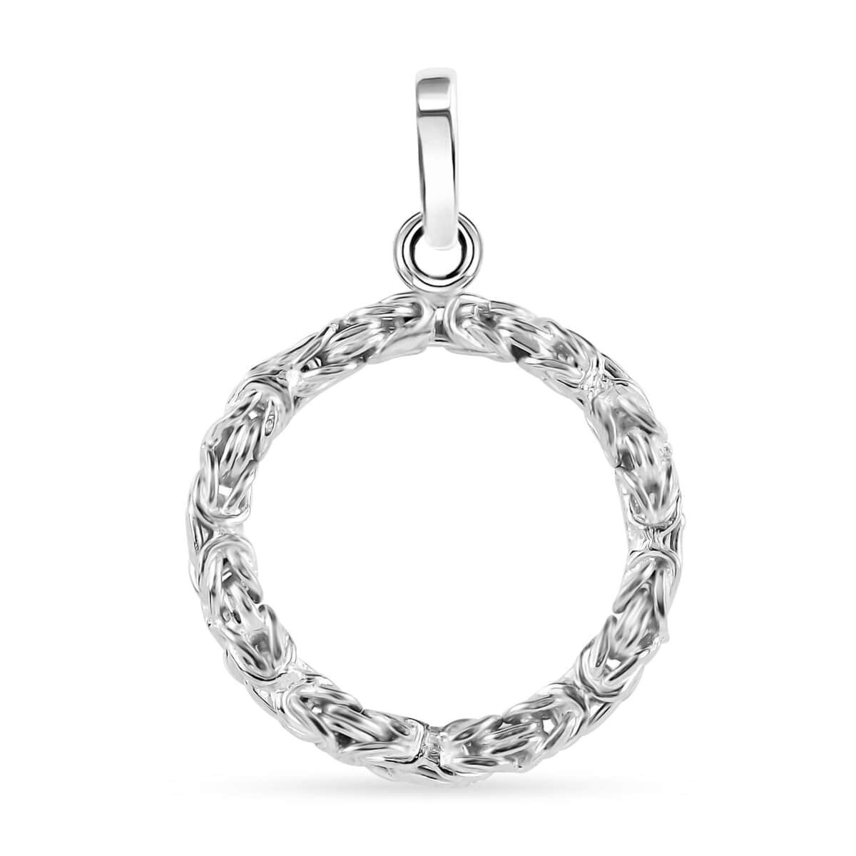 Byzantine Circle Pendant in Platinum Over Sterling Silver 4.10 Grams image number 0