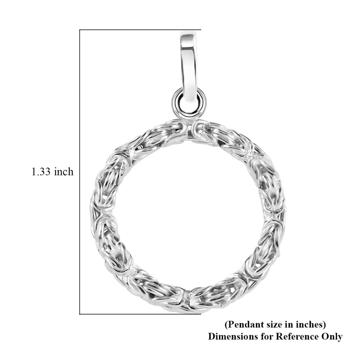 Byzantine Circle Pendant in Platinum Over Sterling Silver 4.10 Grams image number 5