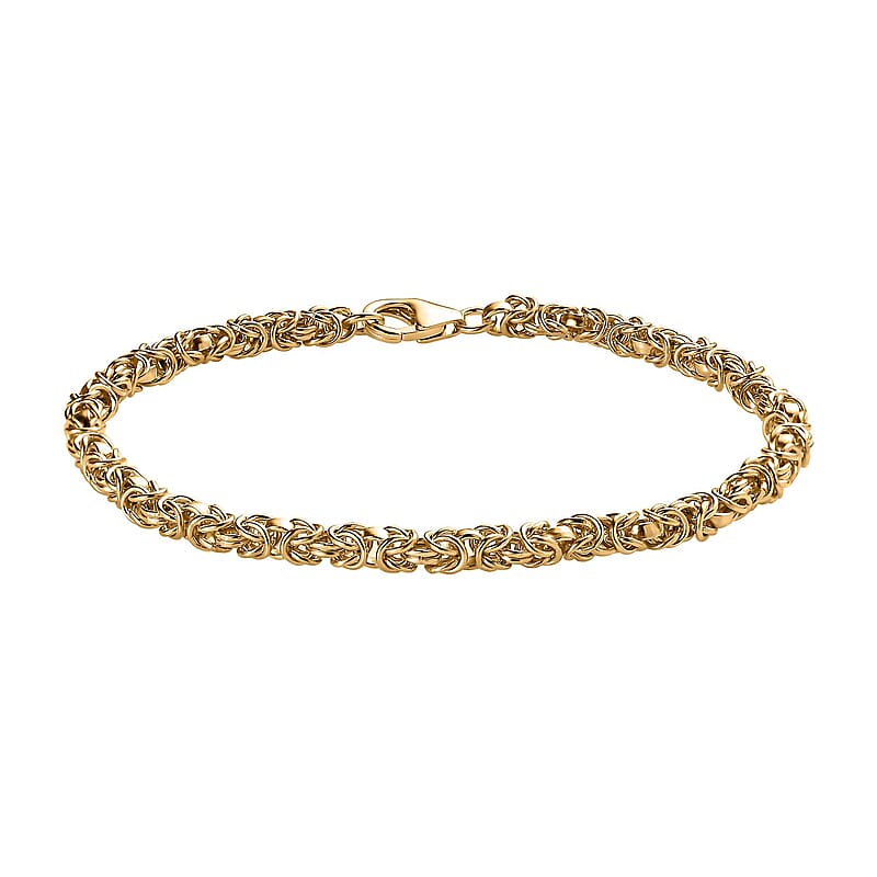 Byzantine Bracelet in 14K Yellow Gold Over Sterling Silver 9.50 Grams