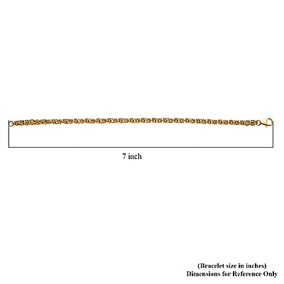 Byzantine Bracelet in 14K Yellow Gold Over Sterling Silver 9.50 Grams