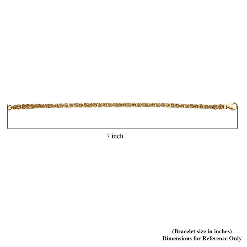 Byzantine Bracelet in 14K Yellow Gold Over Sterling Silver 9.50 Grams