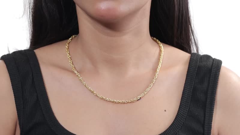 Link Necklace in 18K Yellow Gold Over Sterling Silver 20 Inches 31 Grams
