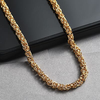 Byzantine Necklace in 14K Yellow Gold Over Sterling Silver 20 Inches 31 Grams