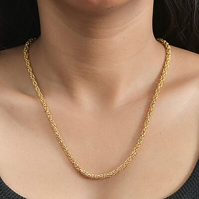 Byzantine Necklace in 14K Yellow Gold Over Sterling Silver 20 Inches 31 Grams