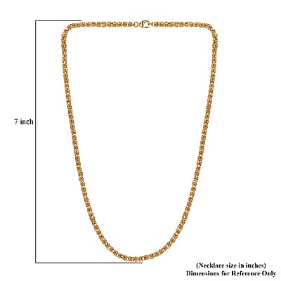 Byzantine Necklace in 14K Yellow Gold Over Sterling Silver 20 Inches 31 Grams