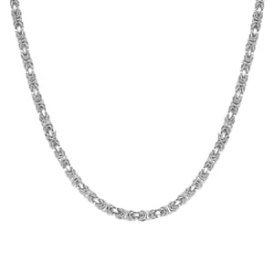Byzantine Necklace in Platinum Over Sterling Silver 20 Inches 31 Grams