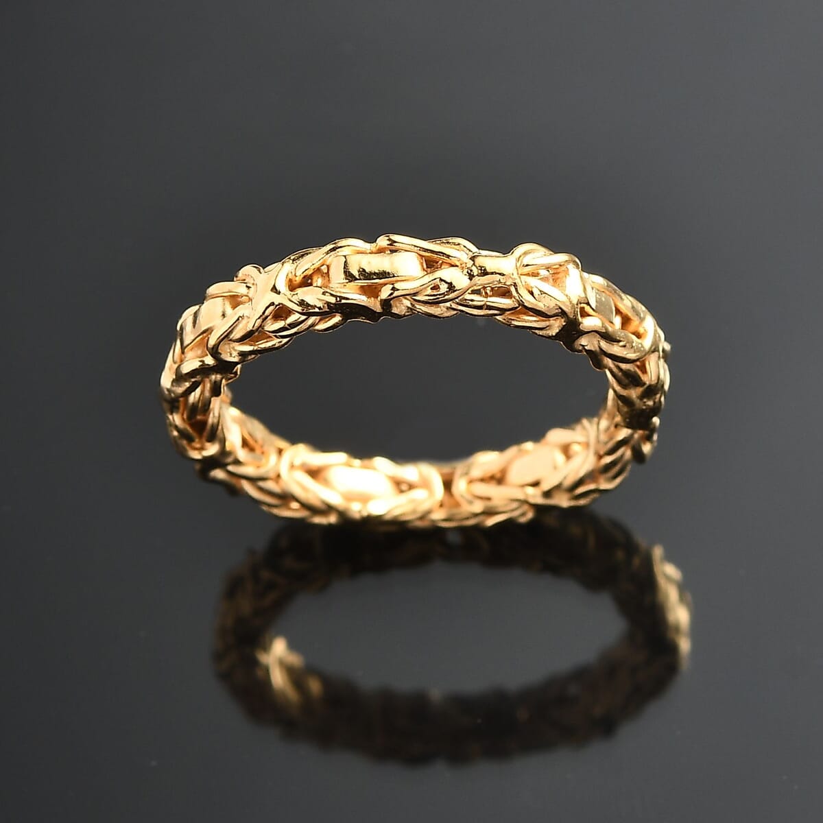 Byzantine Ring in 14K Yellow Gold Over Sterling Silver (Size 7.0) 4.20 Grams image number 1