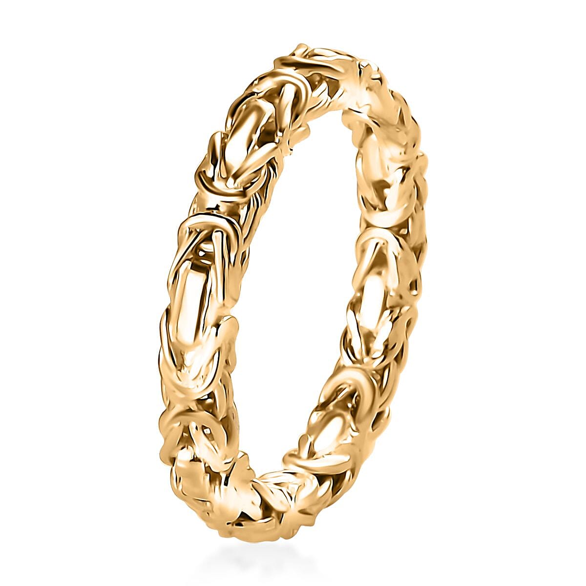 Byzantine Ring in 14K Yellow Gold Over Sterling Silver (Size 8.0) 4.20 Grams image number 3