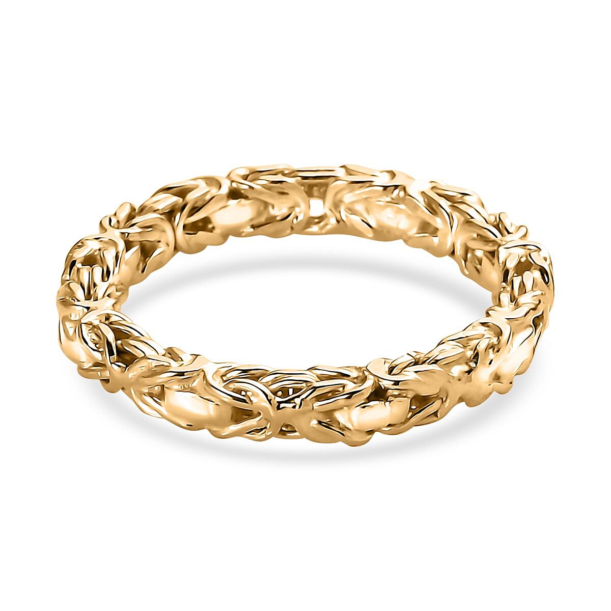 Byzantine Ring in 14K Yellow Gold Over Sterling Silver (Size 8.0) 4.20 Grams image number 4