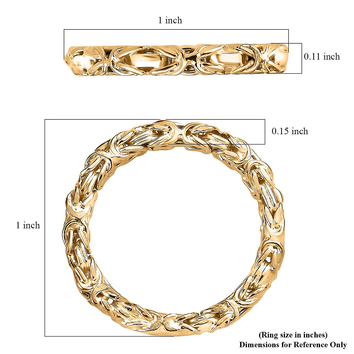 Byzantine Ring in 14K Yellow Gold Over Sterling Silver (Size 8.0) 4.20 Grams image number 5